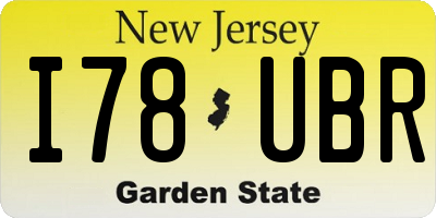 NJ license plate I78UBR