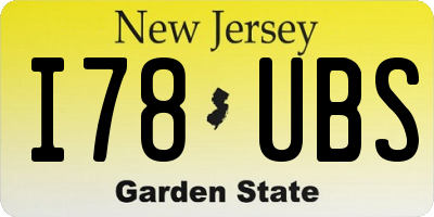 NJ license plate I78UBS