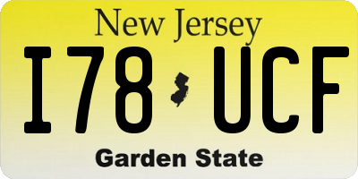 NJ license plate I78UCF