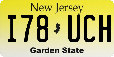 NJ license plate I78UCH