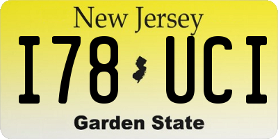 NJ license plate I78UCI