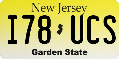 NJ license plate I78UCS