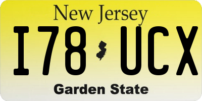 NJ license plate I78UCX
