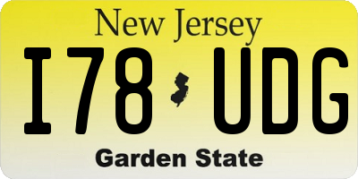 NJ license plate I78UDG