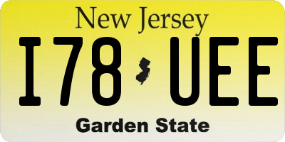 NJ license plate I78UEE