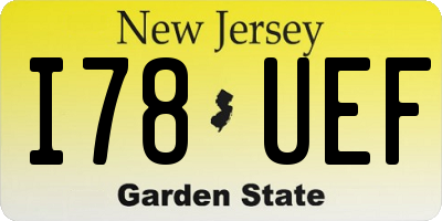 NJ license plate I78UEF