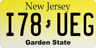 NJ license plate I78UEG
