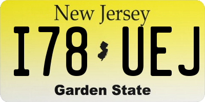NJ license plate I78UEJ
