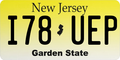 NJ license plate I78UEP