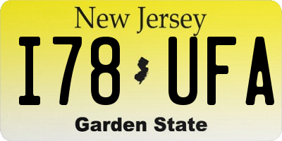 NJ license plate I78UFA