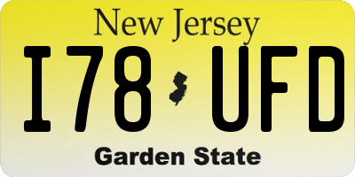 NJ license plate I78UFD