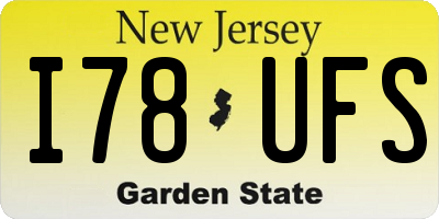 NJ license plate I78UFS