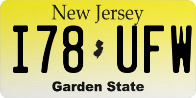 NJ license plate I78UFW