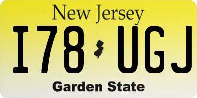 NJ license plate I78UGJ