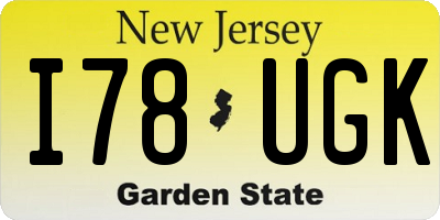 NJ license plate I78UGK