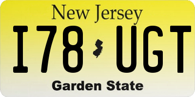NJ license plate I78UGT
