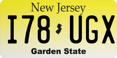 NJ license plate I78UGX