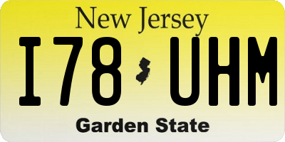 NJ license plate I78UHM