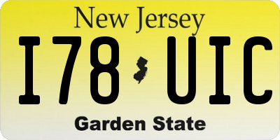 NJ license plate I78UIC