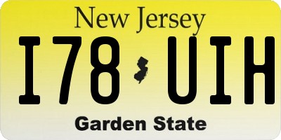 NJ license plate I78UIH