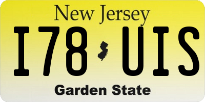 NJ license plate I78UIS