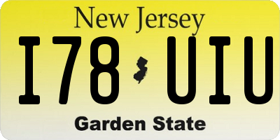 NJ license plate I78UIU