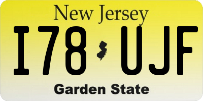 NJ license plate I78UJF