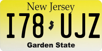 NJ license plate I78UJZ
