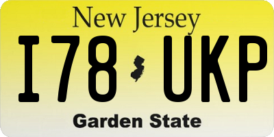 NJ license plate I78UKP