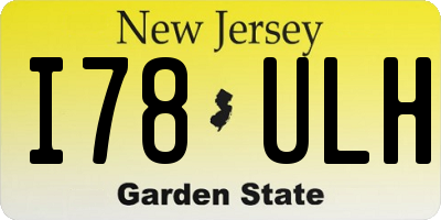 NJ license plate I78ULH
