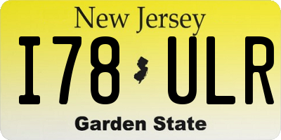 NJ license plate I78ULR