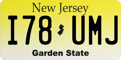 NJ license plate I78UMJ