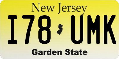NJ license plate I78UMK