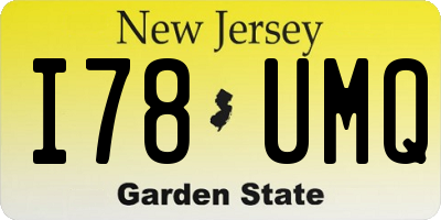 NJ license plate I78UMQ
