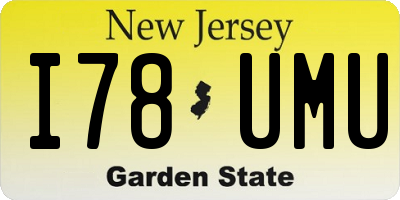 NJ license plate I78UMU