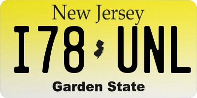 NJ license plate I78UNL
