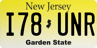 NJ license plate I78UNR