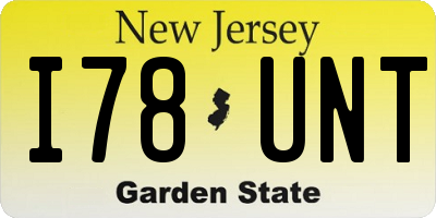 NJ license plate I78UNT