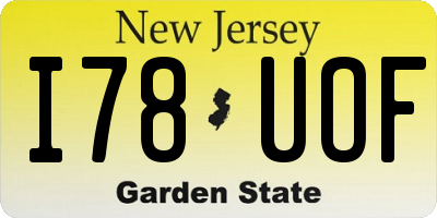 NJ license plate I78UOF