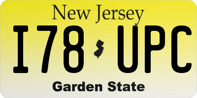 NJ license plate I78UPC