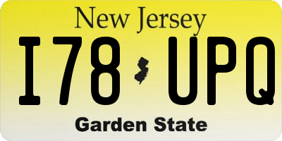 NJ license plate I78UPQ