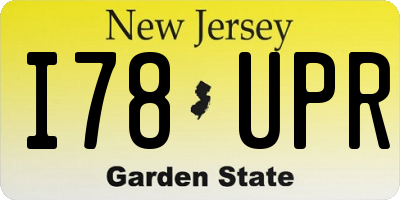 NJ license plate I78UPR
