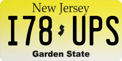 NJ license plate I78UPS