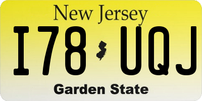 NJ license plate I78UQJ