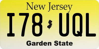 NJ license plate I78UQL