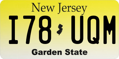 NJ license plate I78UQM