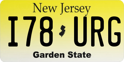 NJ license plate I78URG