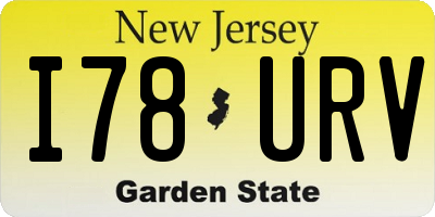 NJ license plate I78URV