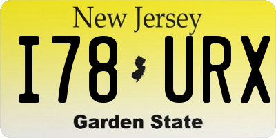 NJ license plate I78URX