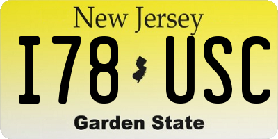 NJ license plate I78USC